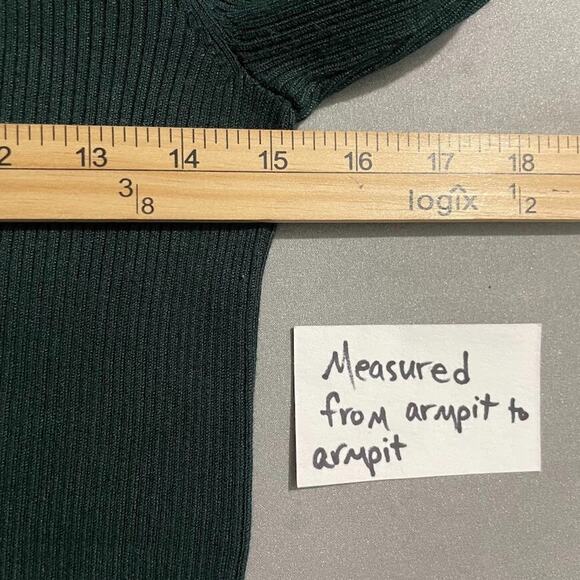 Ellen Tracy Size M Dark Ribbed Knit Mock Neck Sweater Old Money Preppy 90s Y2K - Picture 7 of 8